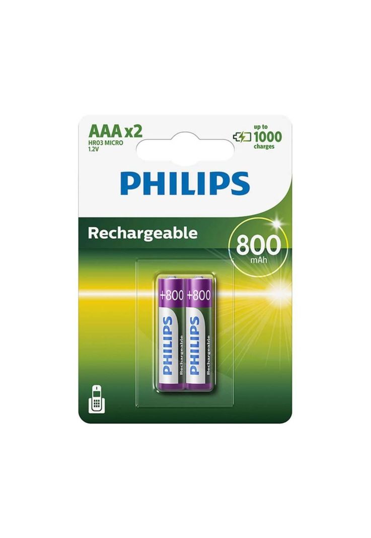 Pila Recargable Philips Ni-Mh Ready Aaa 800 mah  BLISTER 2 pcs-0