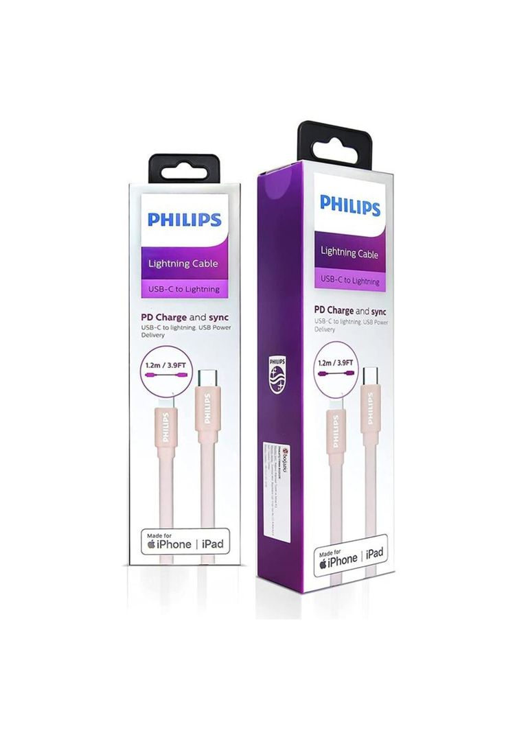 Cable Philips DLC7546V USB-C a Lightning 1.2 Mts-3