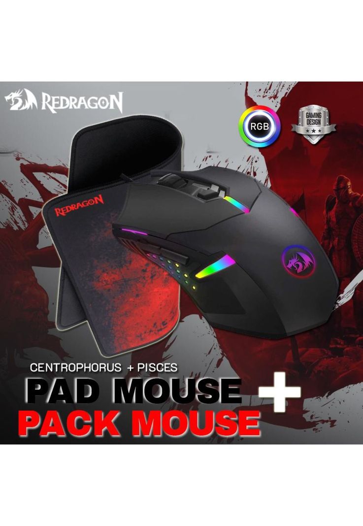 Pack Gamer Mouse + Pad Mouse M601WL-BA Redragon-1