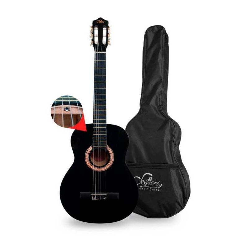 Guitarra Acústica Sevillana 34'' Con Funda Negra Mlab-1