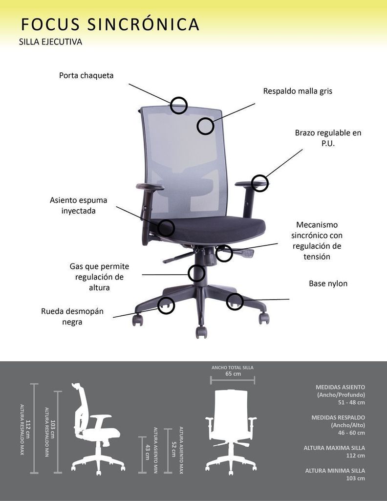 Silla ejecutiva escritorio Weiss Fussen-4