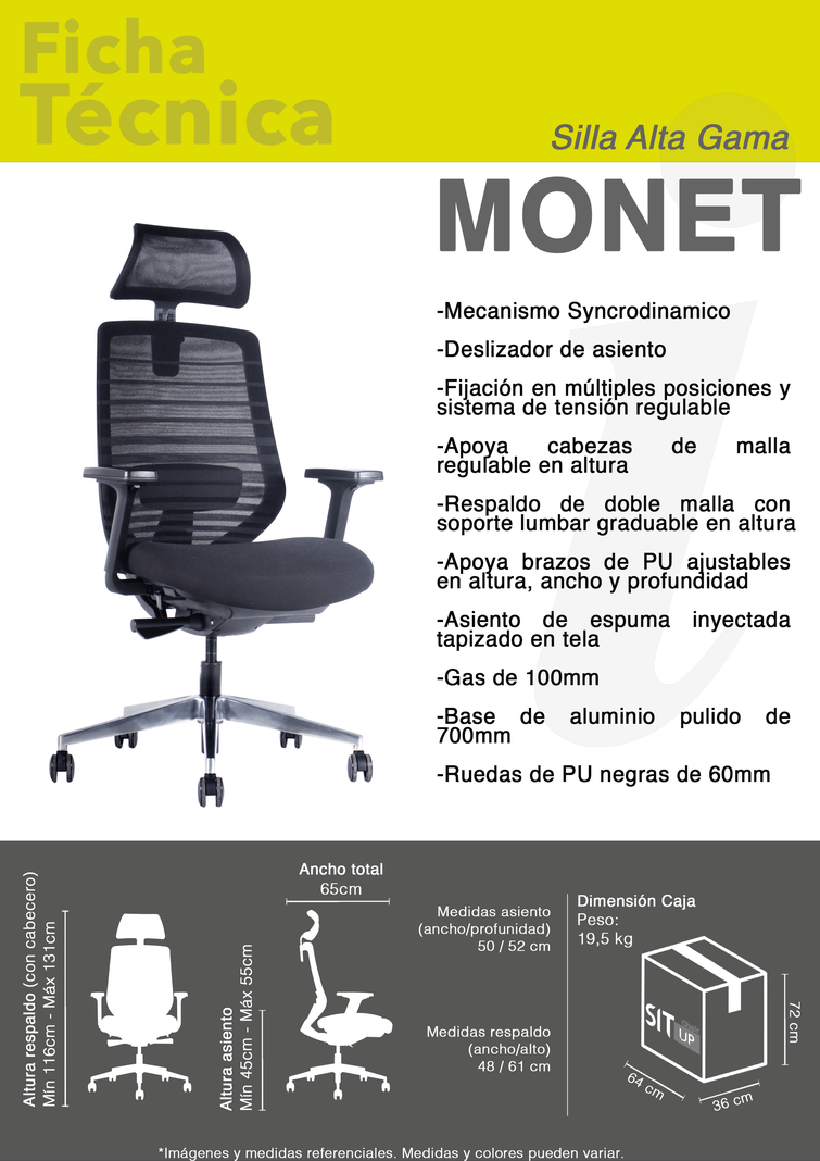 Silla escritorio ergonomica Monet-4