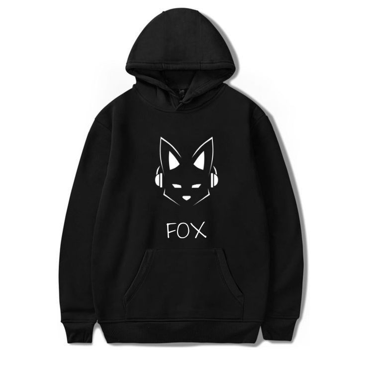 Polerón Canguro Negro Estampado Fox-1