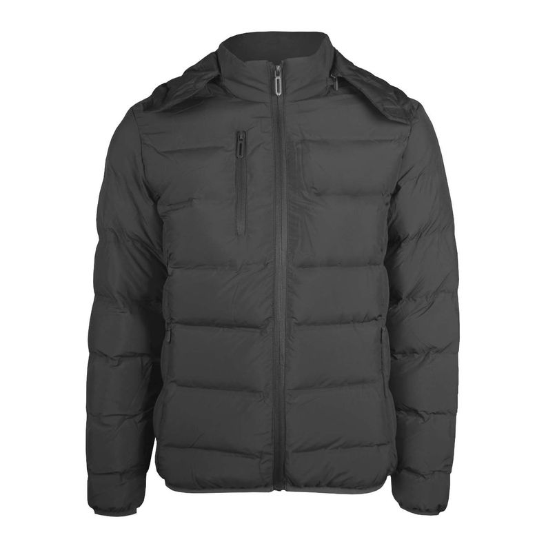 Parka Negra Térmica Sintética Termosellado Con Gorro Desmontable Mujer-0