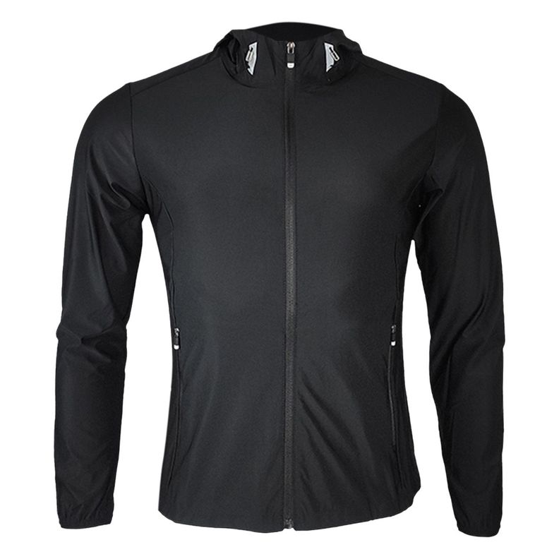 Cortaviento Flexible Estampado Hombre Negro-0