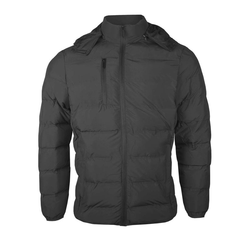 Parka Negra Térmica Sintética Termosellada Con Gorro Desmontable Hombre-0