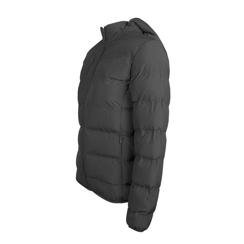 Parka Negra Térmica Sintética Termosellada Con Gorro Desmontable Hombre-2