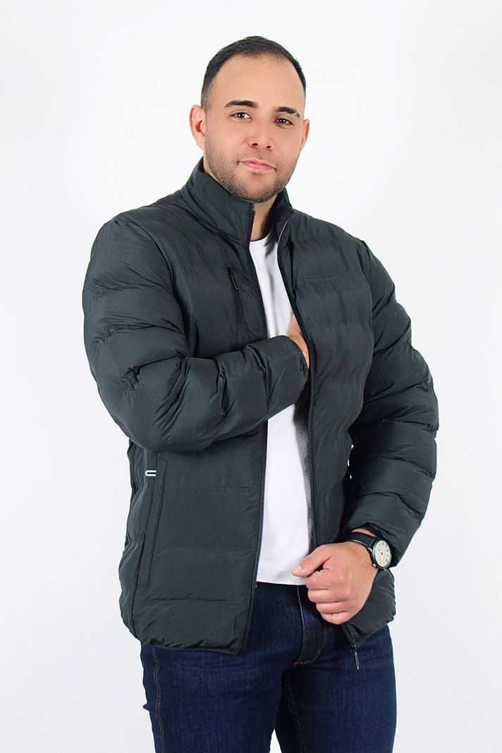 Parka Negra Térmica Sintética Termosellada Con Gorro Desmontable Hombre-3