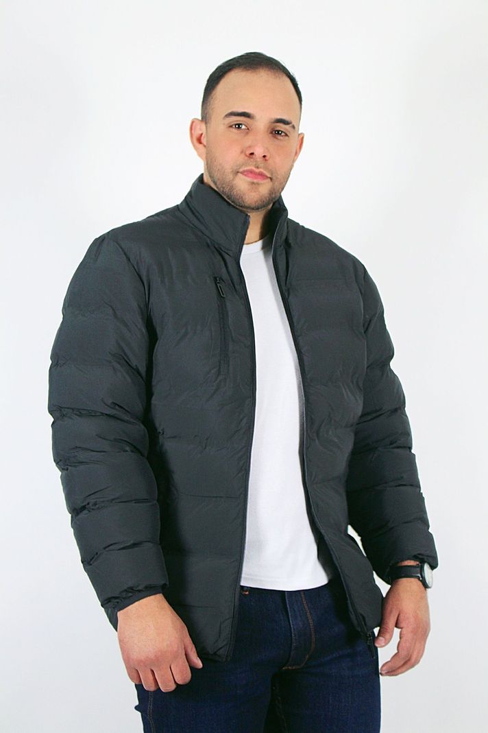 Parka Negra Térmica Sintética Termosellada Con Gorro Desmontable Hombre-4