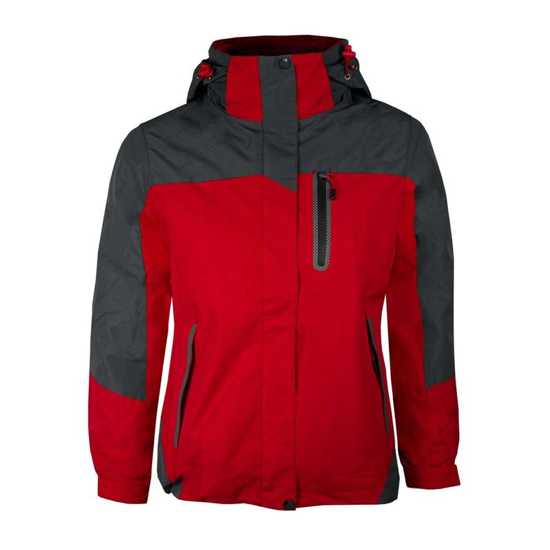 Chaqueta 3 En 1 Desmontable Bicolor Rojo Mujer-0