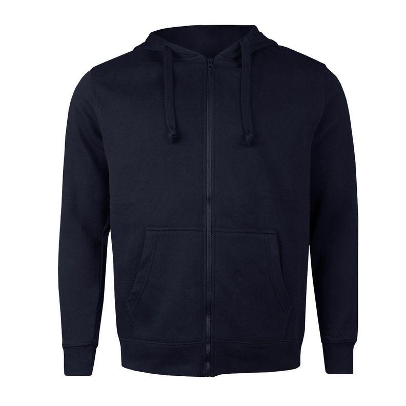 Polerón Canguro Con Cierre Unisex Azul marino-0