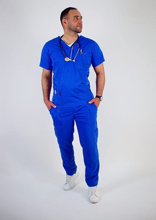Uniforme Clinico Antifluido Azul Nautico-1