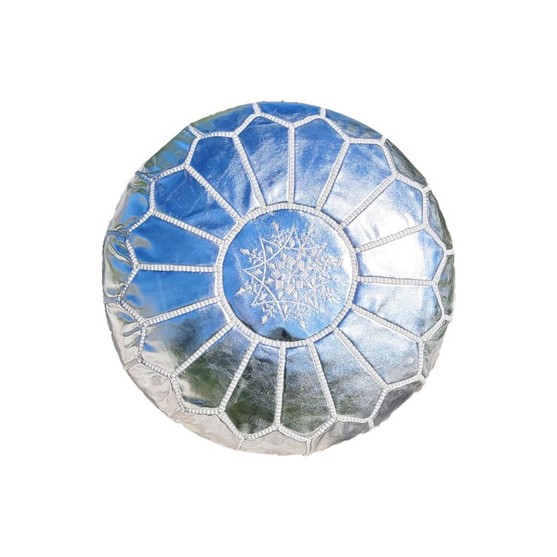 Pouf Vegano color Plateado- Marruecos-0