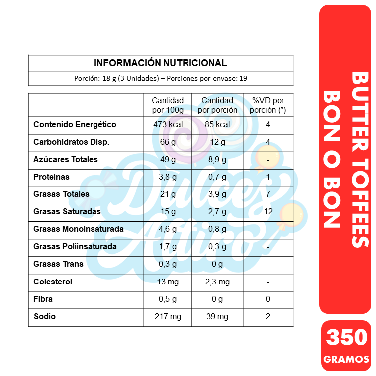 Caramelo Butter Toffes Bon O Bon - Bolsa Con 57 Unid Aprox.-2
