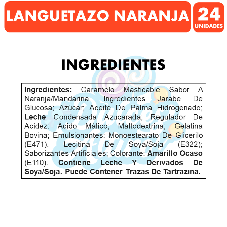 Languetazo Sabor Naranja De Arcor (Caja Con 24 Unidades)-1
