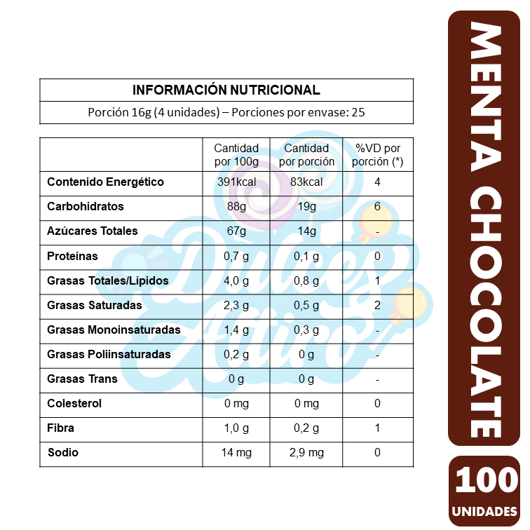 Caramelo Arcor Menta Chocolate (Bolsa Con 100 Unidades)-2