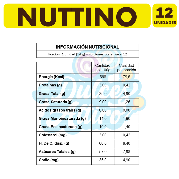 Nuttino - Dulce Crema Sabor Chocolate (Caja 12 Unidades)-2