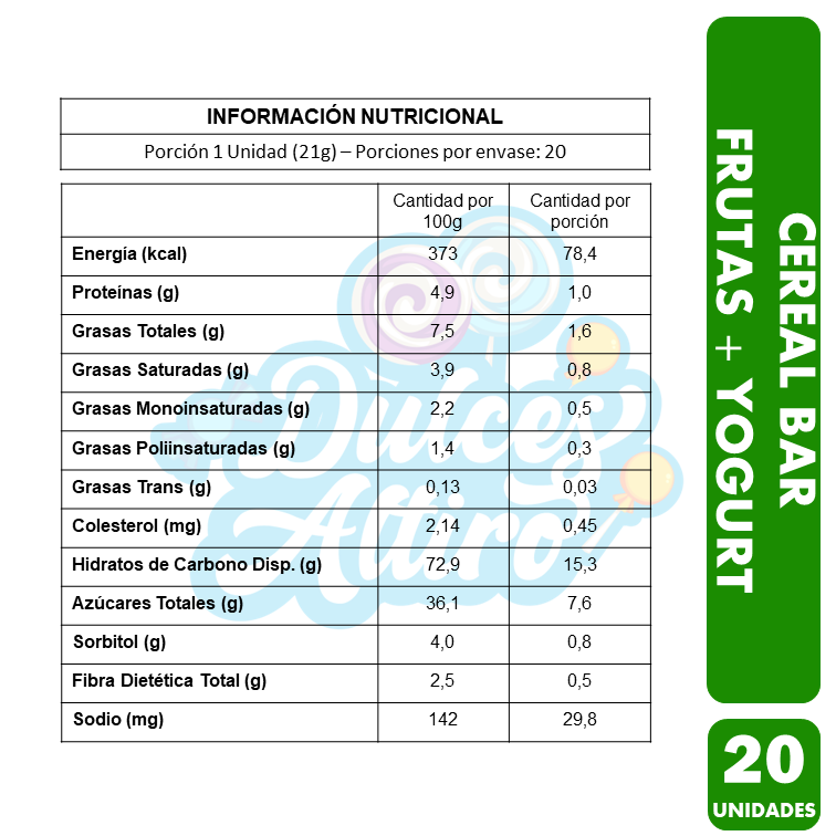 Barra De Cereal Bar Frutas Y Yoghurt (Caja Con 20 Unidades)-2