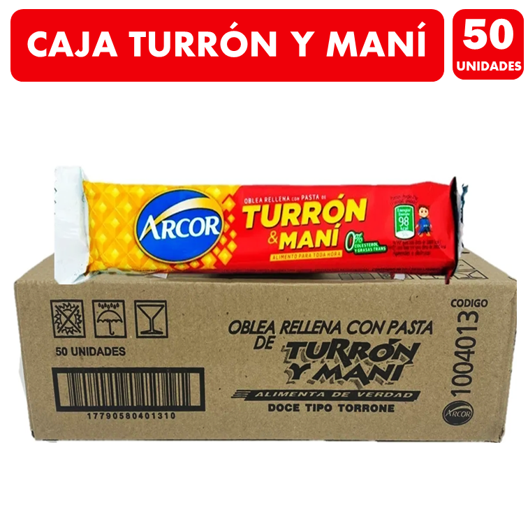 Caja De Turrón Mani Marca Arcor (caja Con 50 Unidades)-0