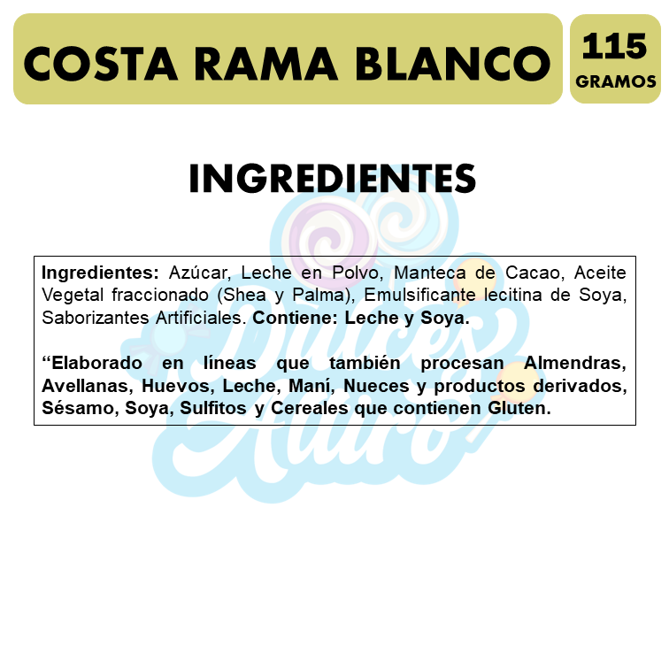 Costa Rama Blanco - Chocolate Blanco (Caja Con 115G)-1