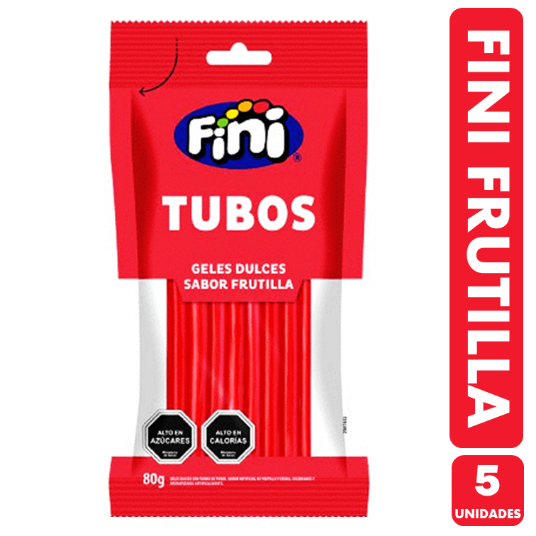 Gomitas En Forma De Tubo Sabor Frutilla Fini (Pack De 5 Uni)-0
