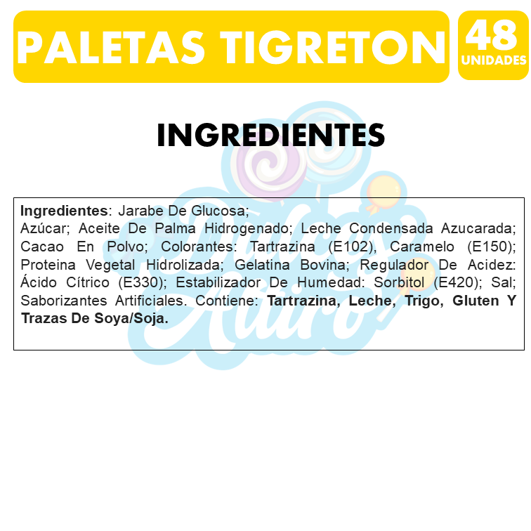 Tigreton Paletas De Chocolate Plátano (Caja Con 48 Unidades)-1