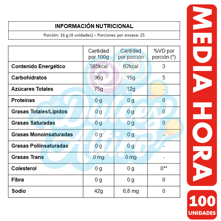 Media Hora - Caramelo De Arcor (Bolsa Con 100 Unidades)-2