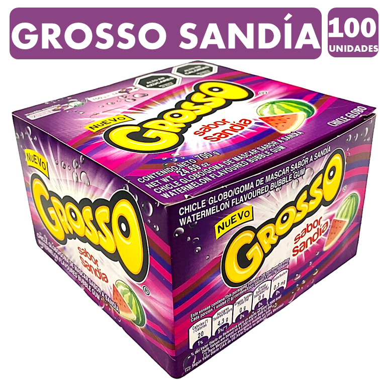 Grosso Sabor Sandia - Chicle De Arcor(Caja Con 100 Unidades)-0