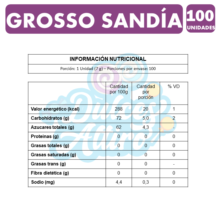 Grosso Sabor Sandia - Chicle De Arcor(Caja Con 100 Unidades)-2