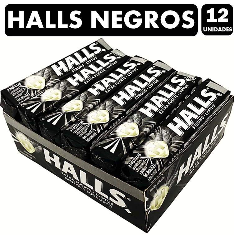Caramelo Halls Negros (caja Con 12 Unidades)-0