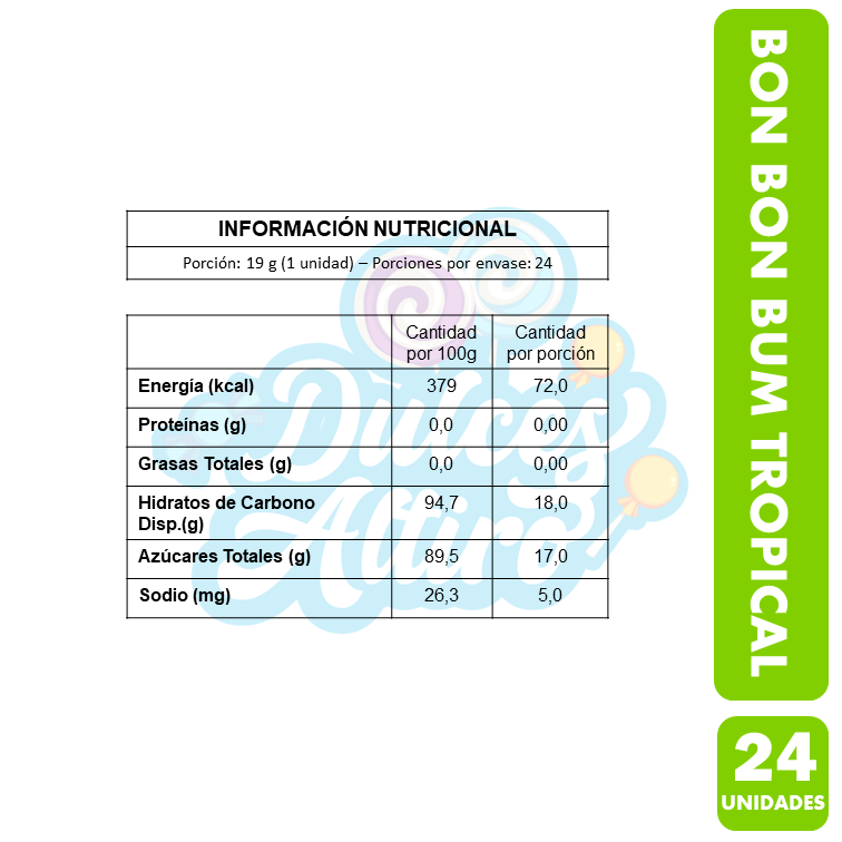 Coyac Bon Bon Bum Sabor Surtidos Tropical (Bolsa Con 24 Un)-2
