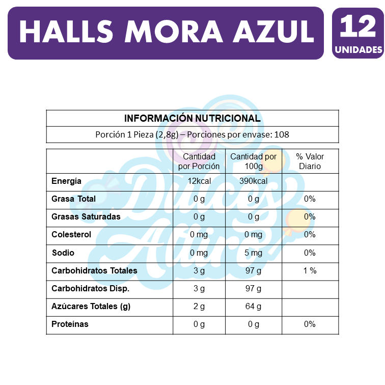 Halls Mora Azul - Caramelos (Caja Con 12 Unidades)-2