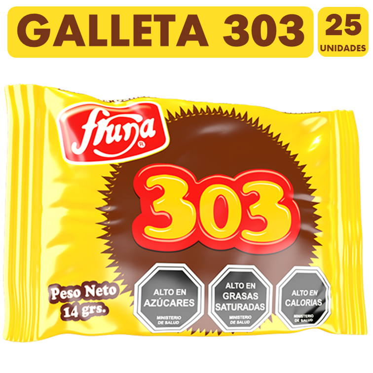 Galleta 303 - Envase Individual - Fruna (Bolsa Con 25 Un)-0