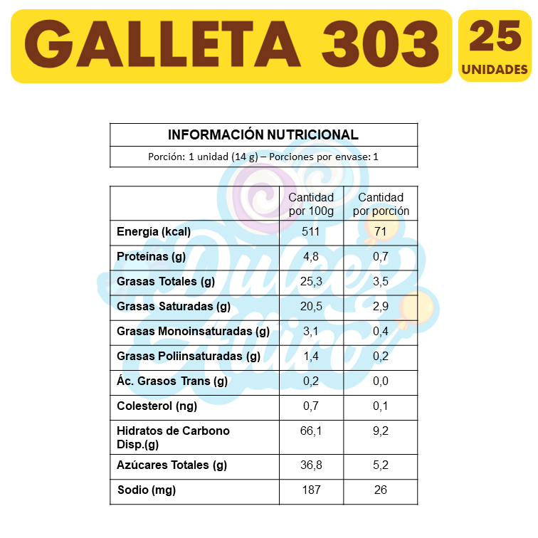 Galleta 303 - Envase Individual - Fruna (Bolsa Con 25 Un)-2