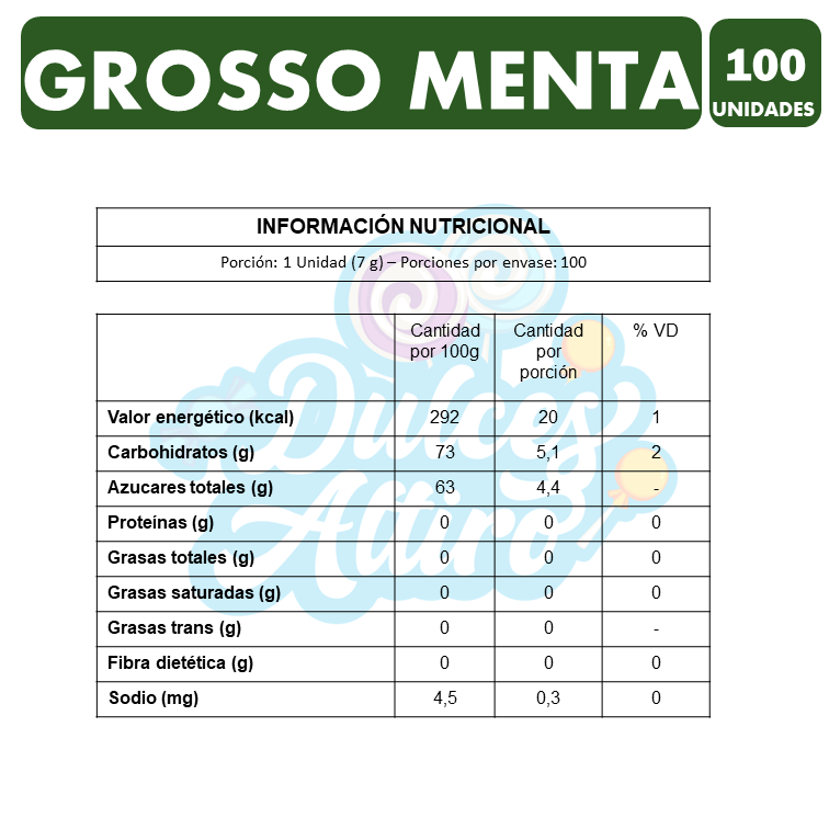 Grosso Sabor Menta - Chicle De Arcor (Caja Con 100 Un)-2
