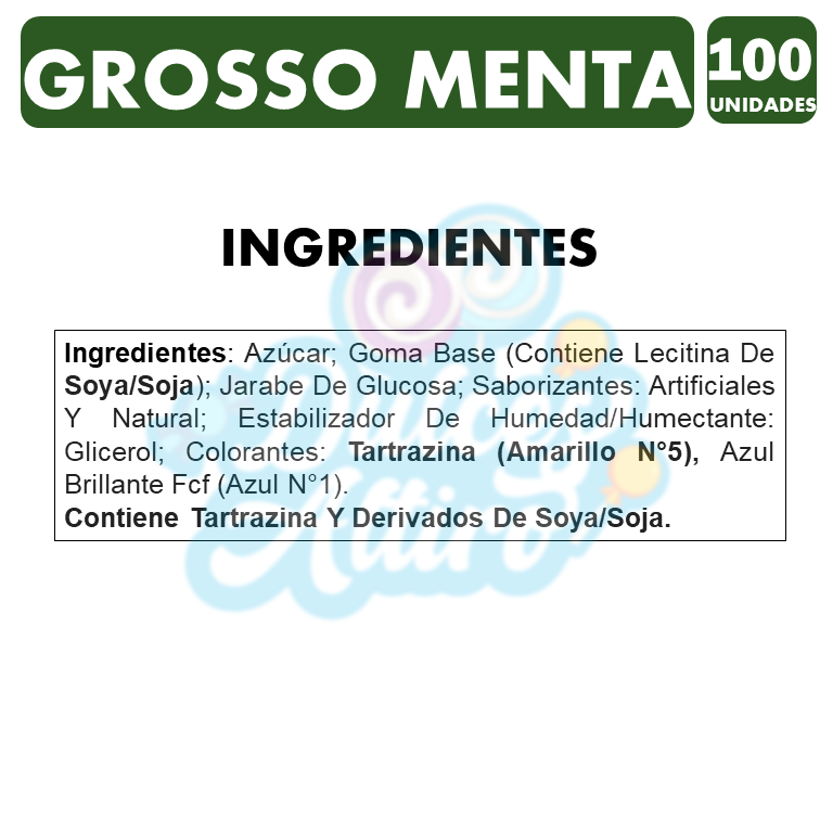 Grosso Sabor Menta - Chicle De Arcor (Caja Con 100 Un)-1