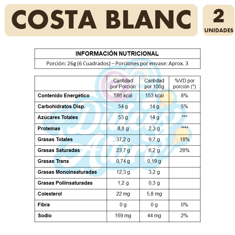 Chocolate Blanco Costa Blanc (Pack Con 2 Unidades)-2