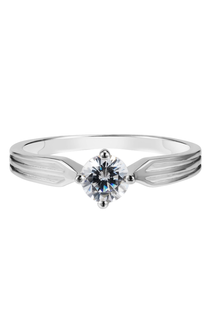 Anillo Vanité Solitary Plata Italiana - Talla 8-1
