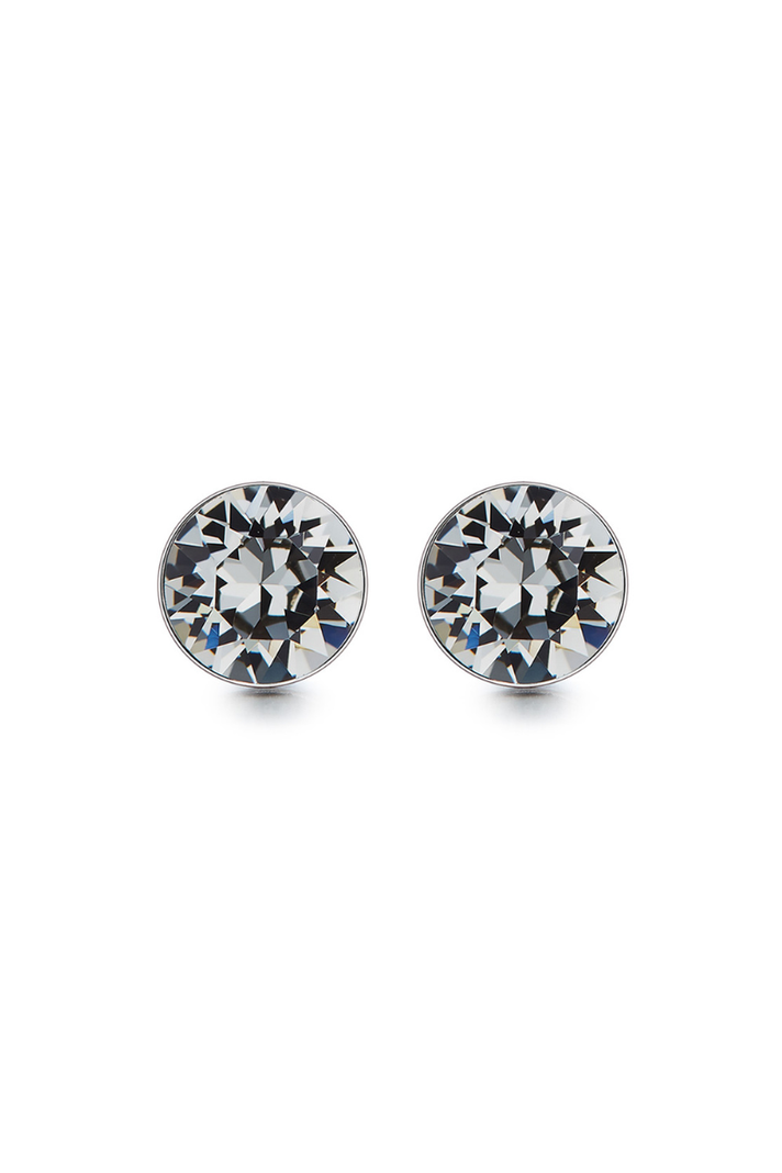 Aros Vanité Black Crystal Plata Italiana