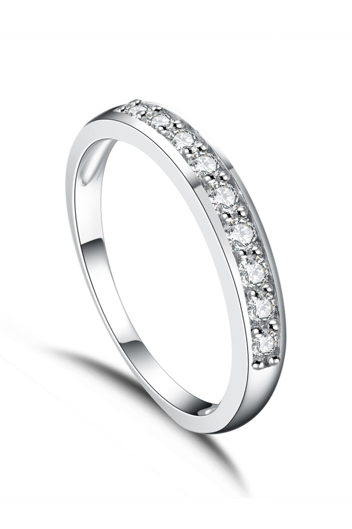 Anillo Vanité Cintillo Plata Italiana-Talla 8-0