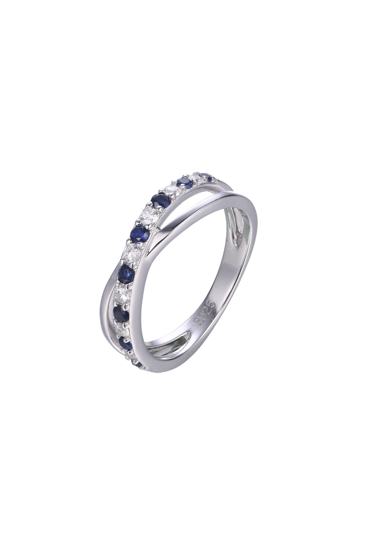 Anillo Vanité Destin Blue Plata Italiana-Talla8-0