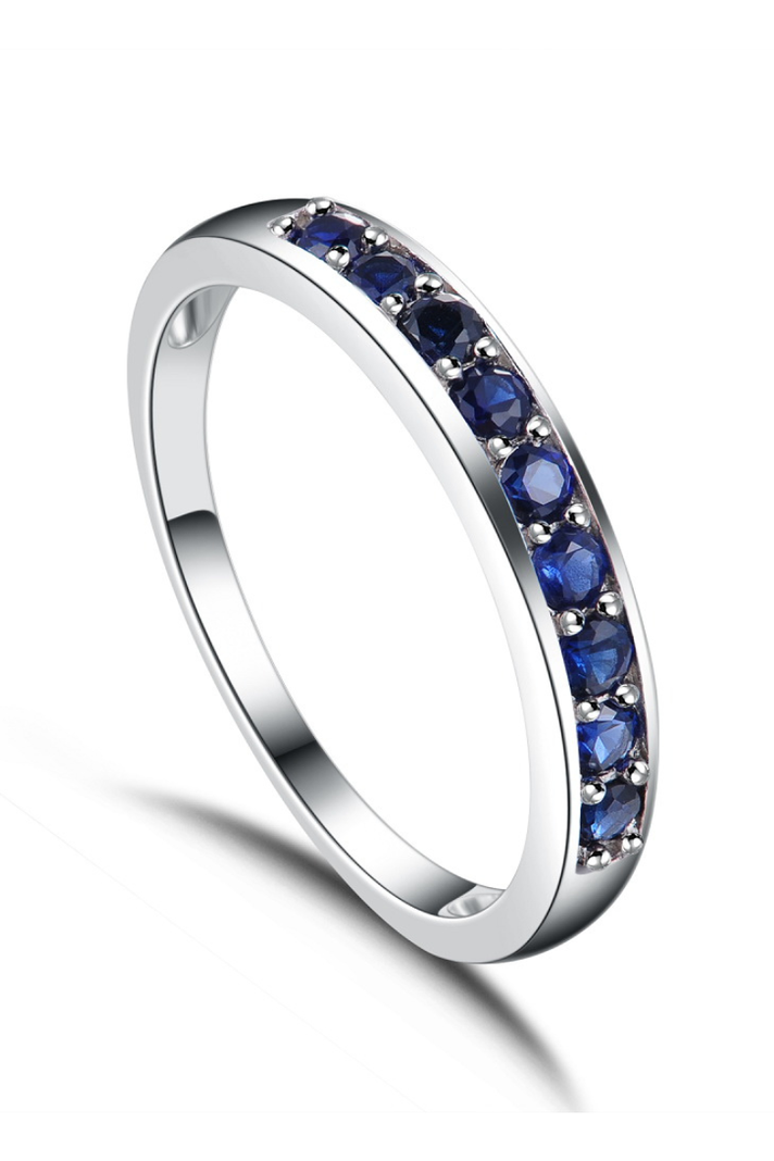 Anillo Vanité Cintillo Blue Plata Italiana-Talla8-0
