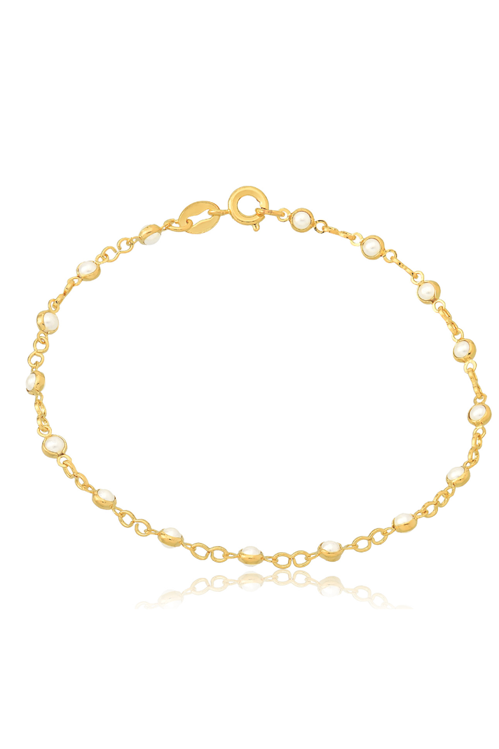 Pulsera Vanité Perlas Oro Laminado