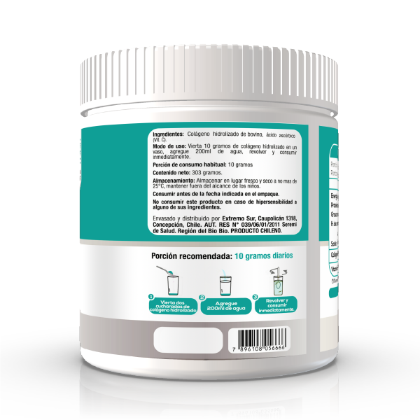 Colágeno Hidrolizado + Vitamina C 303 gr - Sabor Natural-1