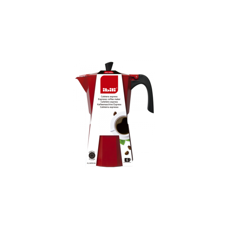 Cafetera Italina Express Aluminio 0,45lt Bahia Rojo Ibili-2