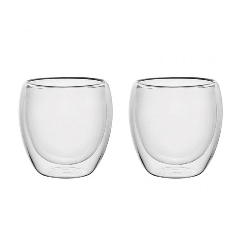 Set 2 Pzs Tazas Doble Pared 150ml Vidrio Borosilicato Lugano-0