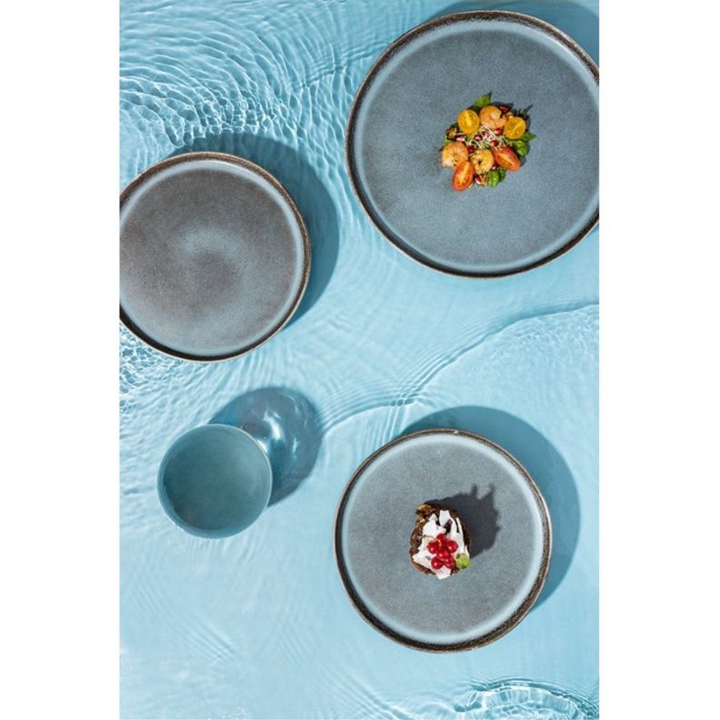 Set 6 Platos 27cm Aqua Cerámica Premium Celeste Lugano-2