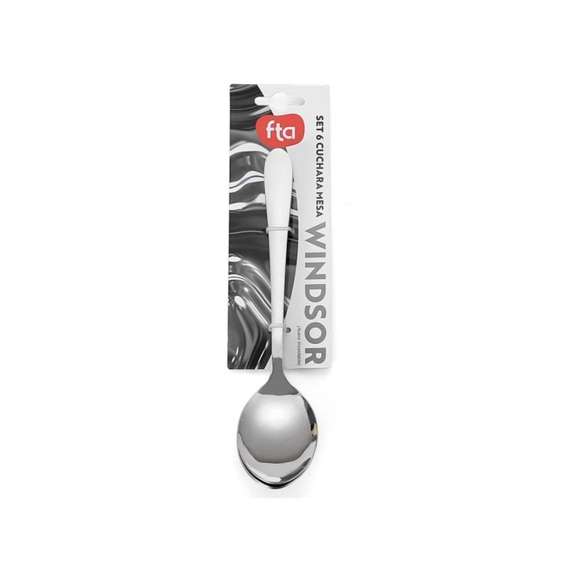 Set 6 Cucharas Mesa Windsor Acero Inoxidable Gris FTA-0