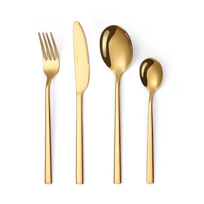 Set Cuberteria 24 Pzs Dorado Urban Acero Inoxidable FTA-0