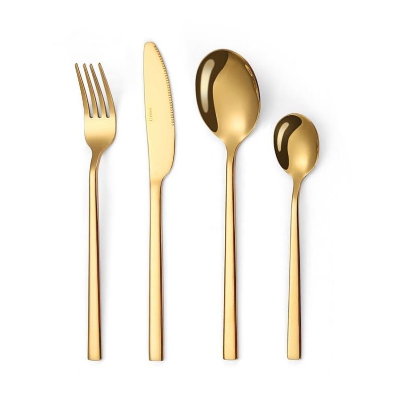 Set Cuberteria 24 Pzs Dorado Urban Acero Inoxidable FTA-1